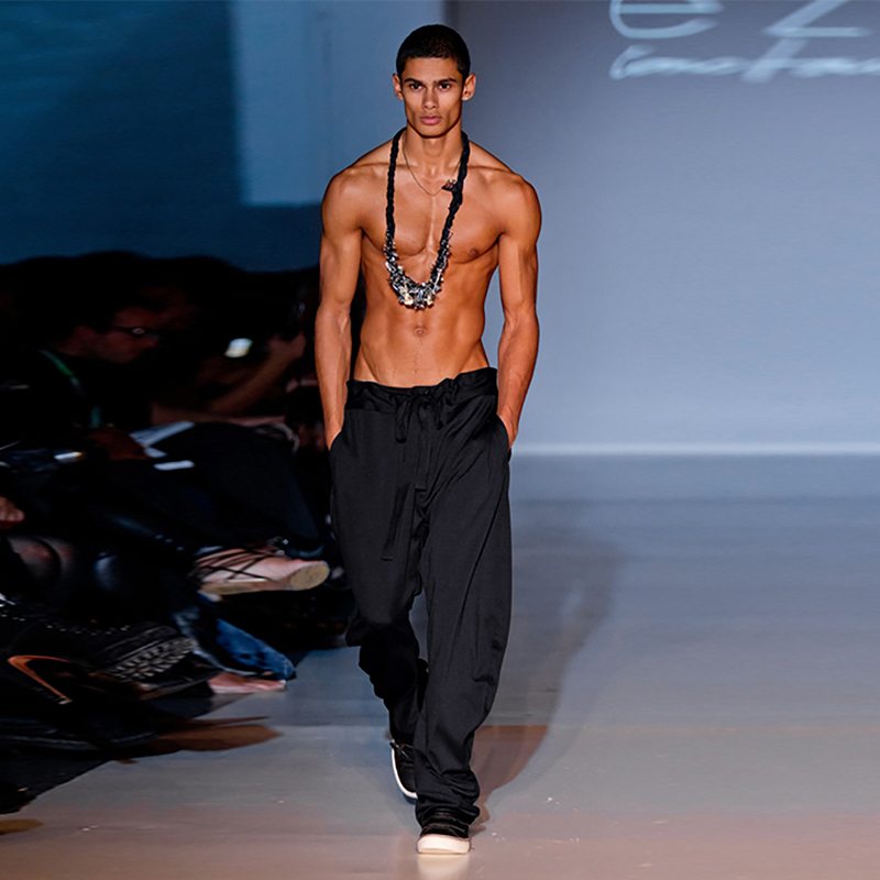 男裤宽松小脚哈伦裤大码定制丝滑冰丝垂感长裤运动潮男士休闲裤薄