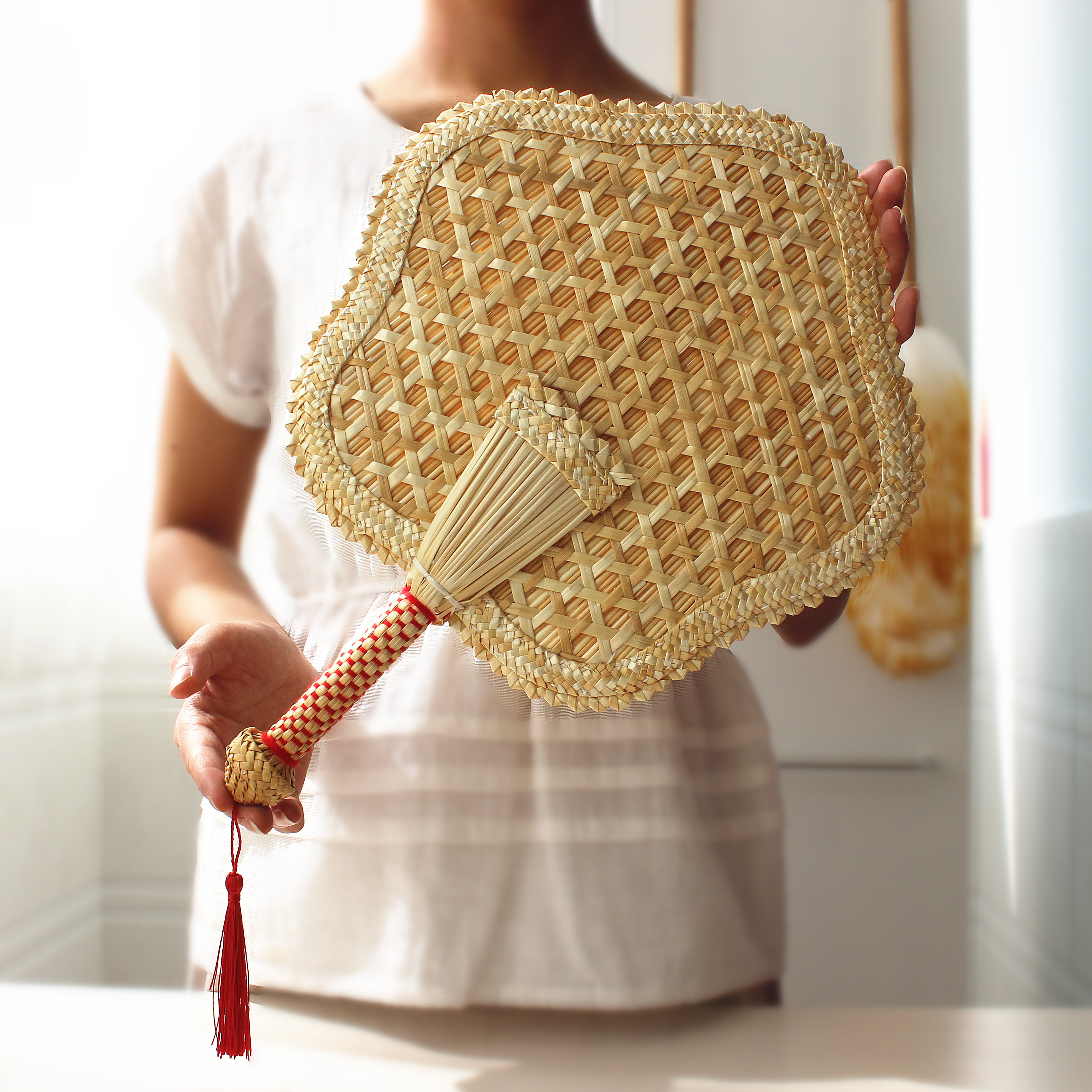 麦秸扇子老式大蒲扇团扇草编夏季驱蚊纳凉舞台扇子