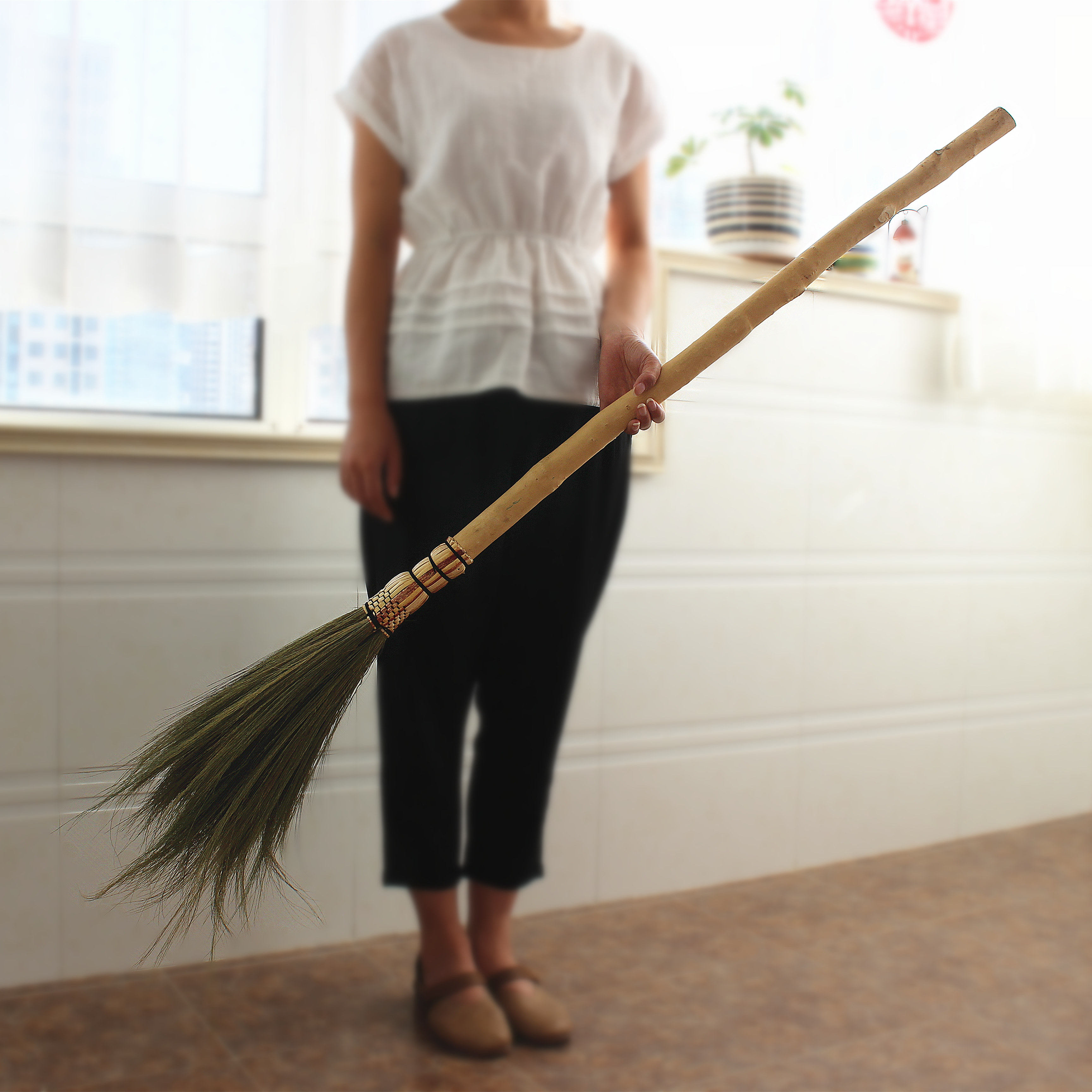 磨山匠人巫婆扫把飞天扫帚除尘cosplay道具万圣节扫把