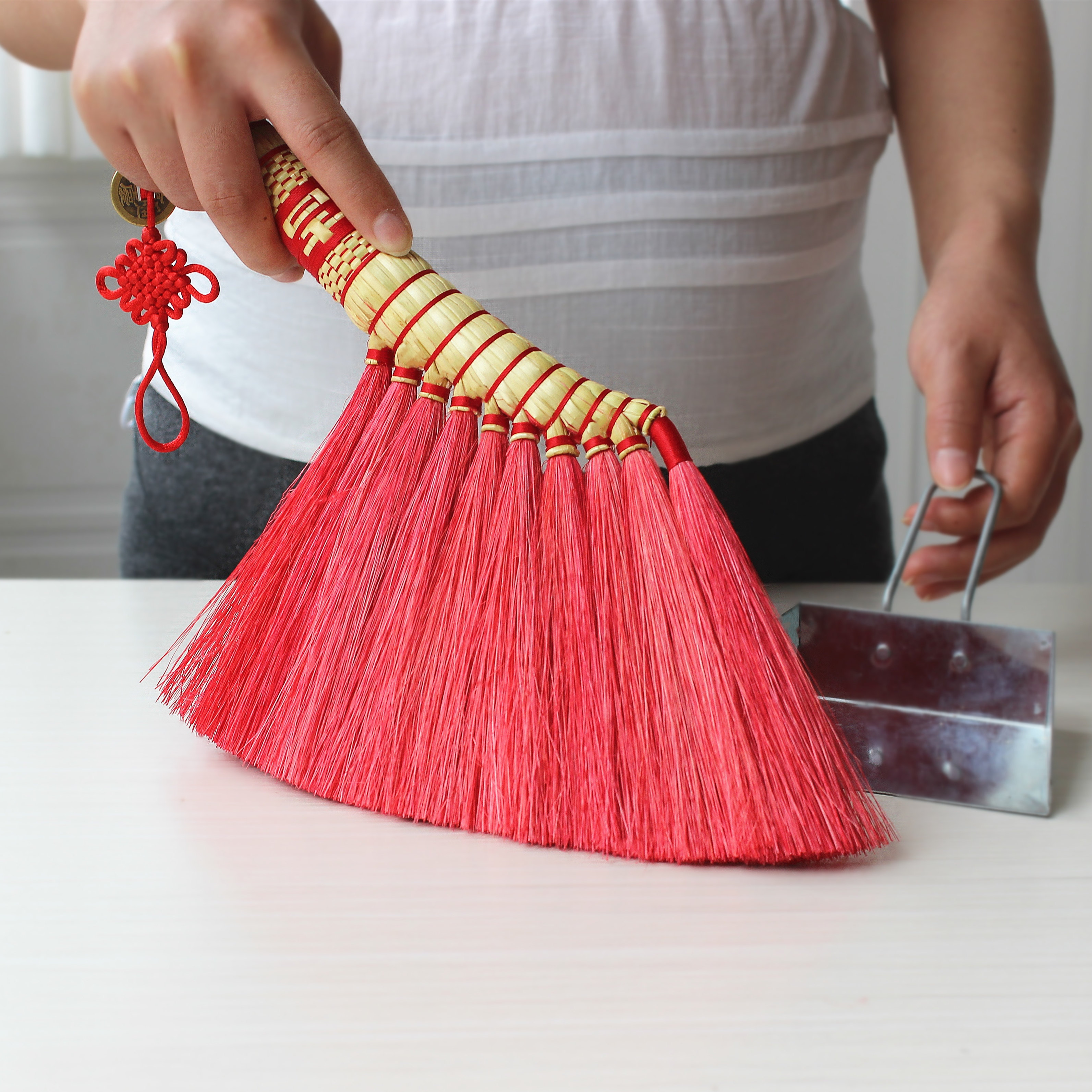 吉祥扫帚结婚挂件桌面清洁洁宝宝压惊辟邪扫把镇扫把