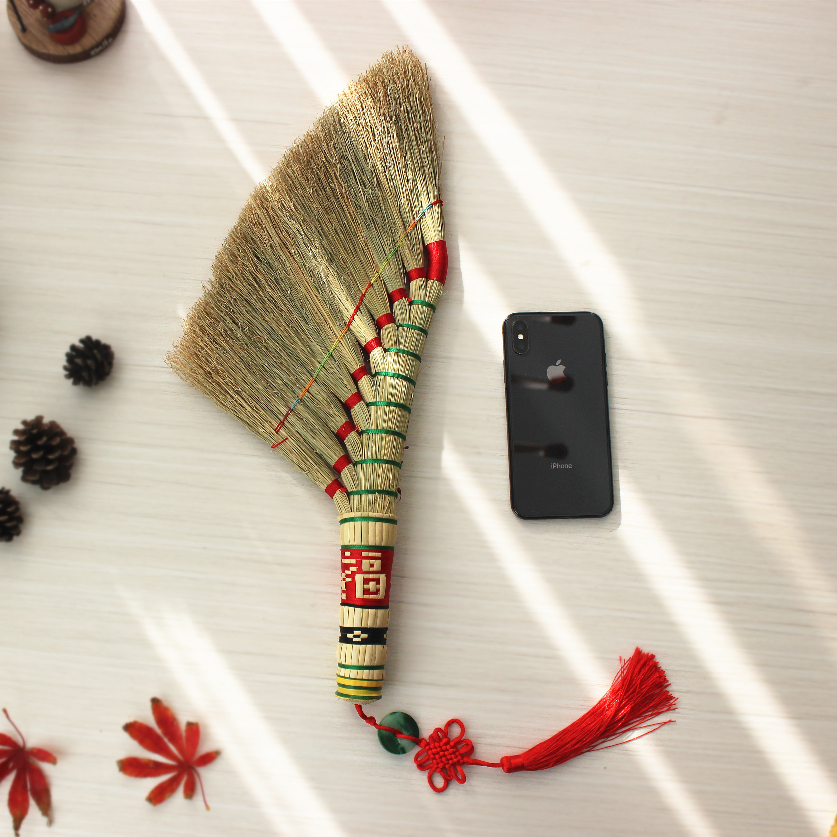 式 精编高粱糜子扫床神器扫把吉祥辟邪扫帚车用桌面笤帚防静电老款