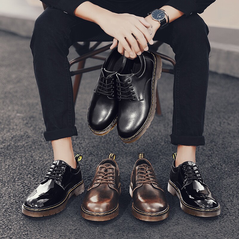 潮牌韩版潮流英伦大头皮鞋男士商务务正休闲休闲皮鞋