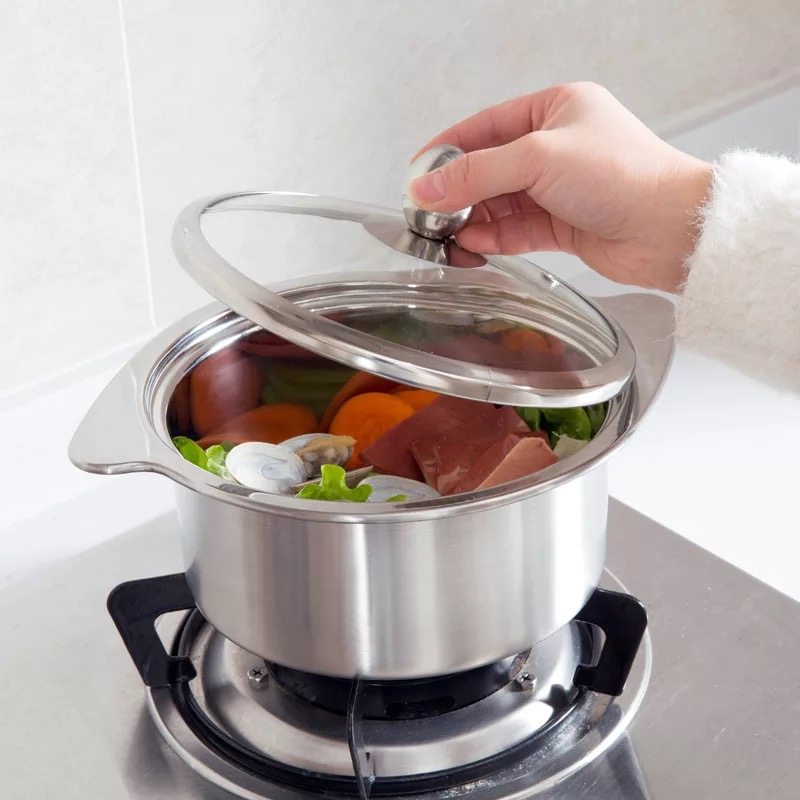 家用鸳鸯小火锅商用电磁炉不锈钢单人锅一人一锅自助豆捞火锅热销