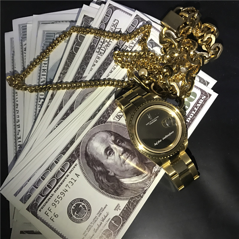 HIT THE COLLETION无时间手表手链嘻哈大金表街头潮流ins风配饰