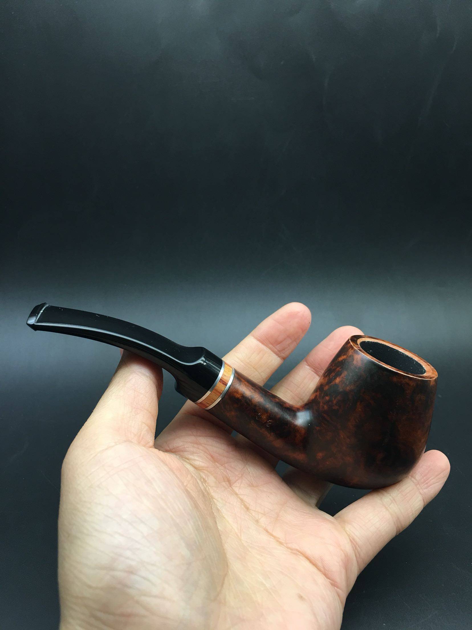 烟斗荷兰bigben大班石楠木楠木maxim302光面弯式男士烟斗