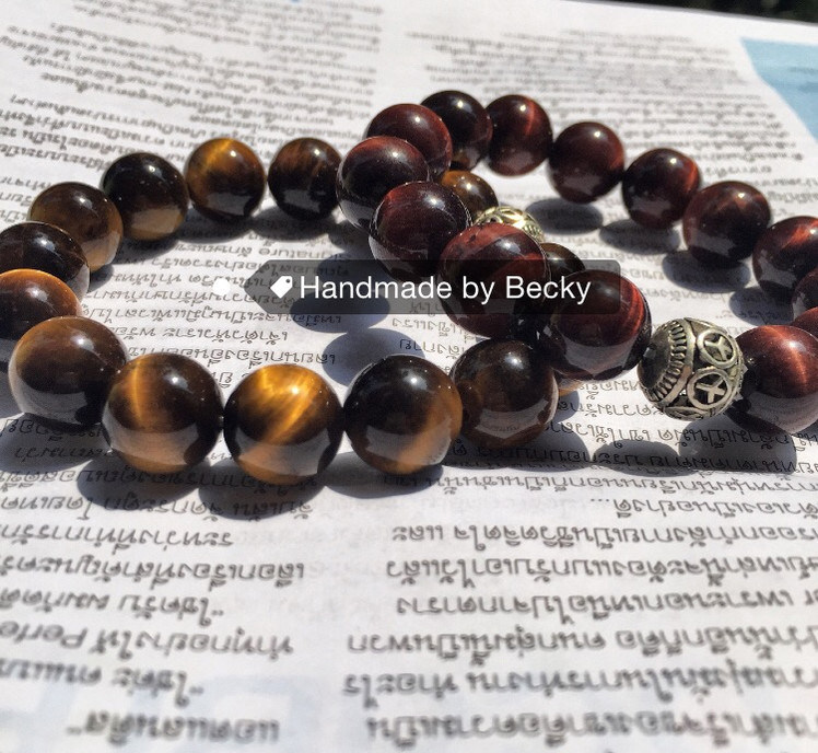tigereye天然虎眼石水晶手链佛系情侣款by贝奇手作