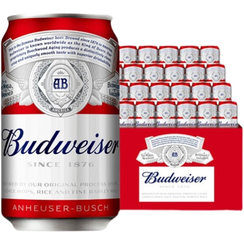 budweiser百威啤酒拉格听装330ml整箱新日期日期啤酒