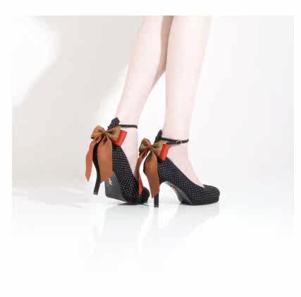 20日新款maylaclassic同款蝴蝶结系带高跟鞋单鞋时尚单鞋