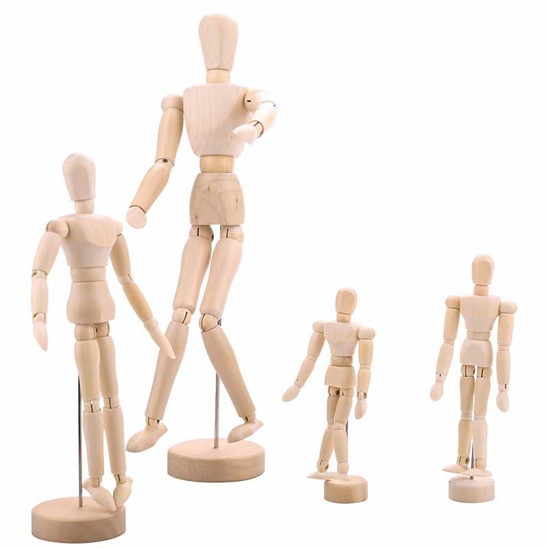 模型漫画12寸木头人型木关节木偶人模特人体比例素描