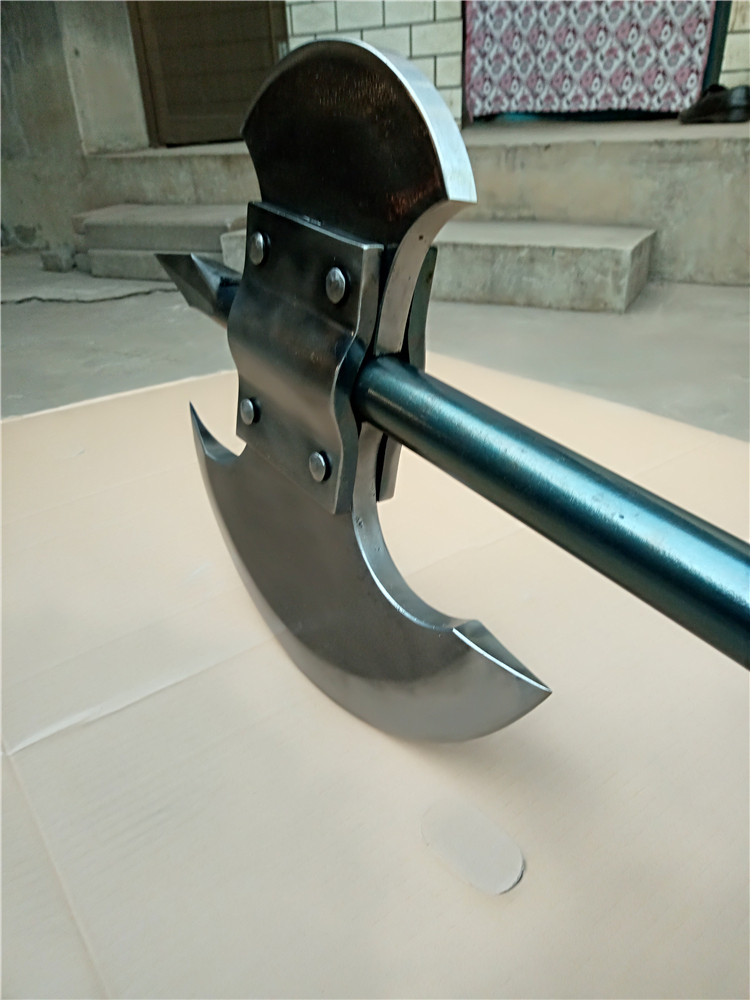 宣花超重超大斧子镇锰钢手工锻打古代武器开山采伐斧