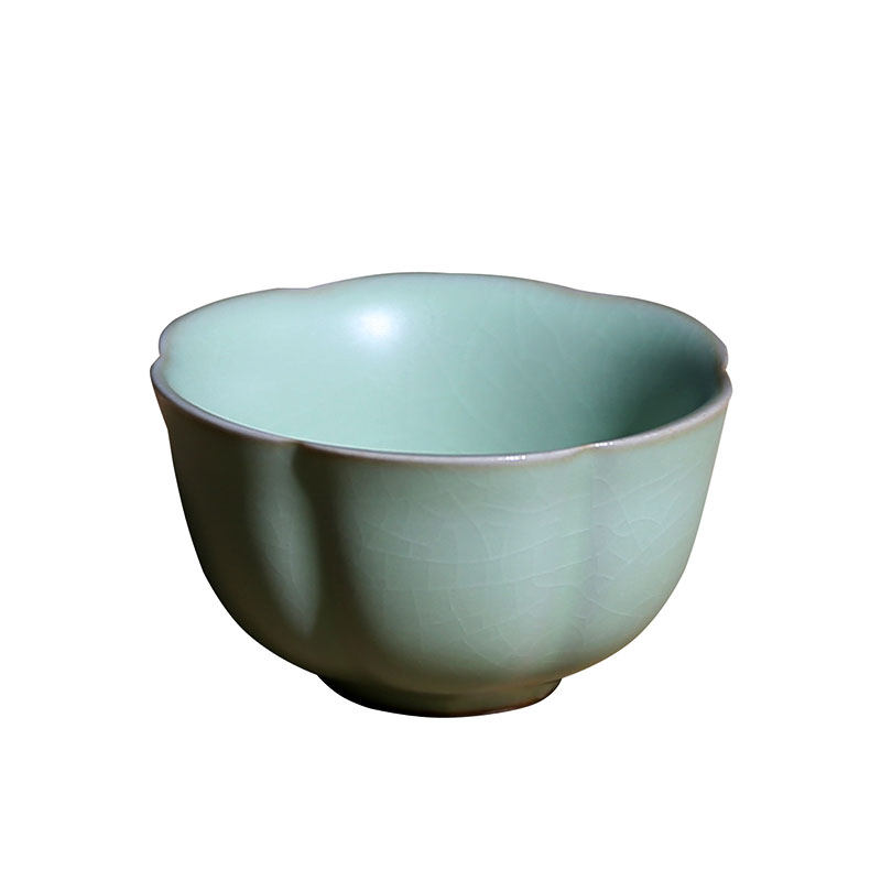 汝窑开片茶盏茶具功夫茶功夫哥窑可养汝瓷茶杯茶杯