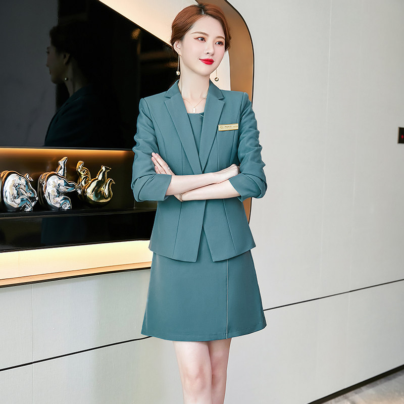 高端职业套装女裙裙装西装秋冬新款气质女神范珠宝店大码女装