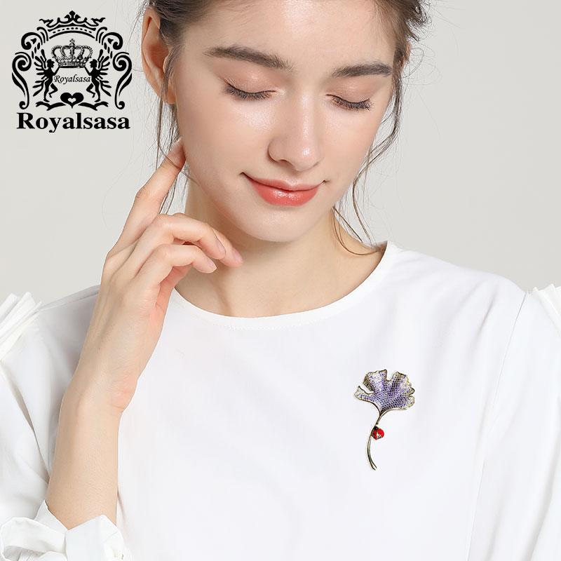 皇家莎莎胸针女士水晶瓢虫花朵胸花领针简约胸针