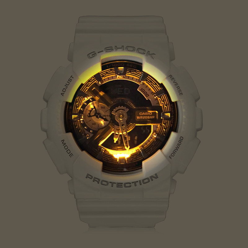 卡西欧手表男 g-shock白武士白色系casio奥利奥运动男表ga-400-7a
