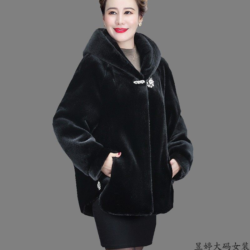 水貂皮草外套女短款款海宁冬季中老年妈妈奶奶仿貂绒整貂貂皮大衣