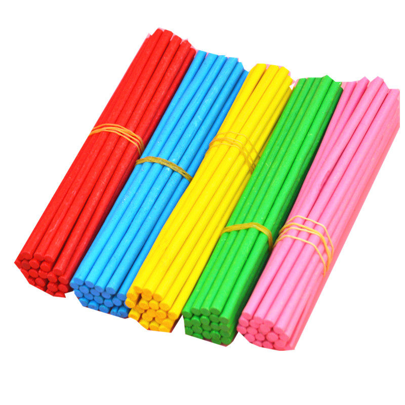 彩色木制小棒幼儿园数数一年级计数算术数学学习板