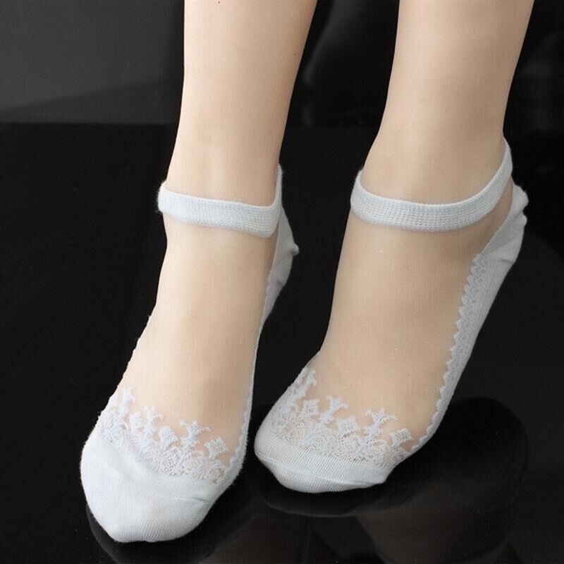 玻璃丝女士短袜子女水晶丝袜玻璃蕾丝袜子底女瑜伽袜子