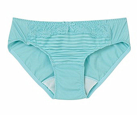 外贸日单透明蒂勒蕾丝组合简单日用生理青色平角裤