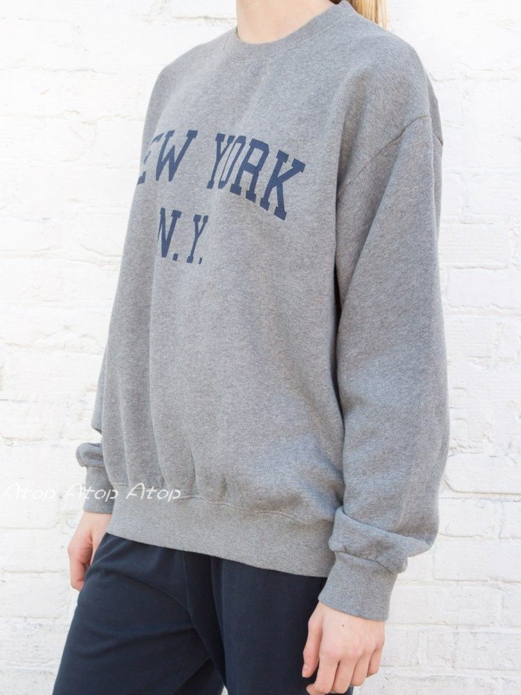 现货brandymelville美国bmnewyork印花宽松字母卫衣