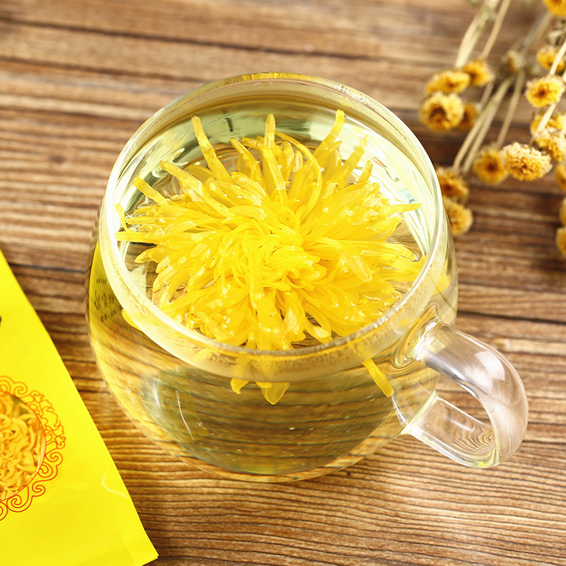 礼盒装修水金丝皇菊一朵一杯一泡大朵菊花茶特级黄菊贡菊去热清火