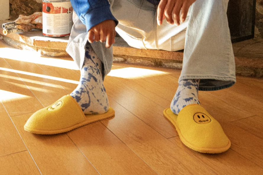 drewhouse笑脸居家拖鞋双色棉拖logo贾斯汀比伯bieber居家鞋