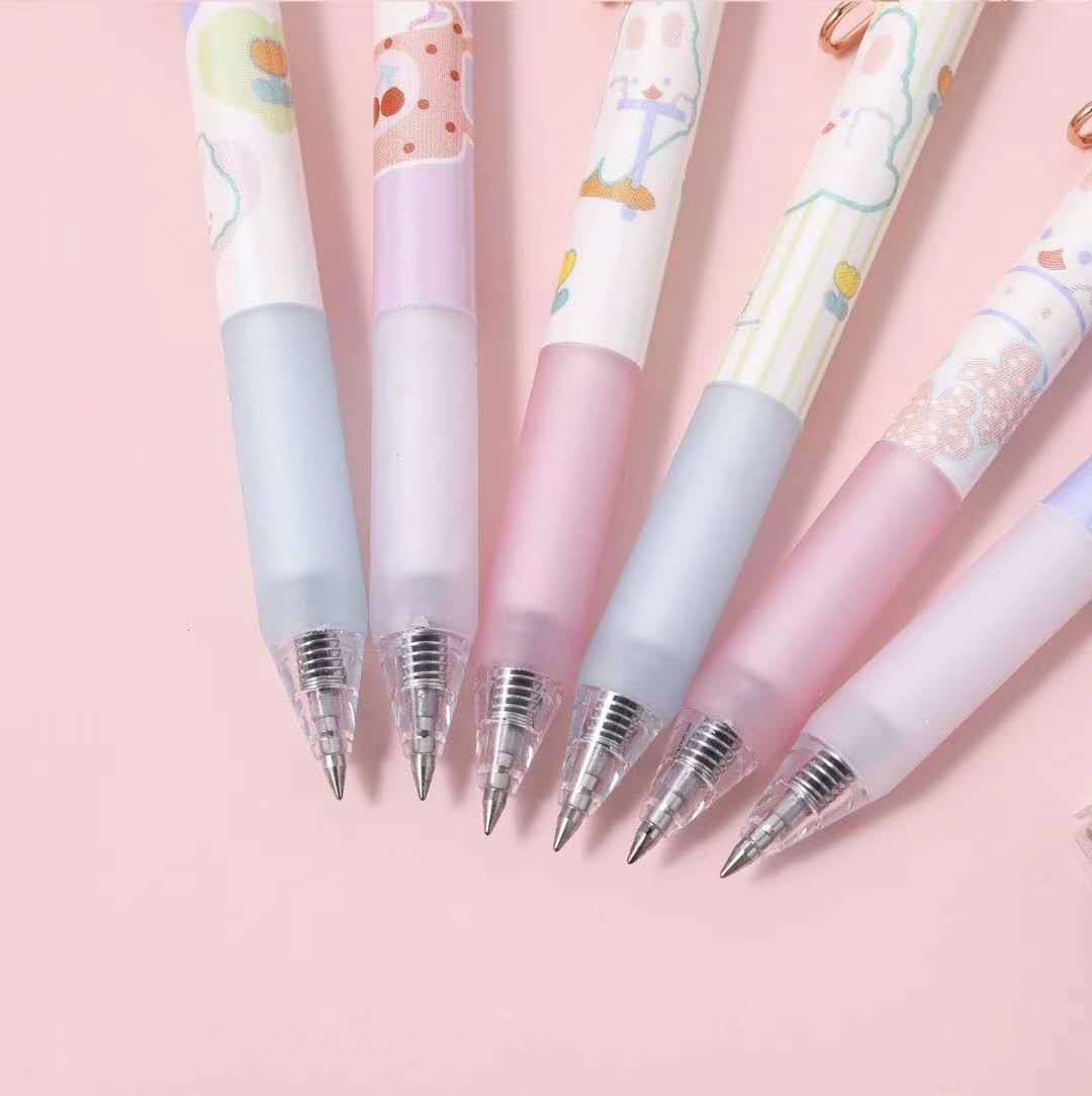 一木木林少女南希按动中性笔学生05mm可爱黑色中性笔