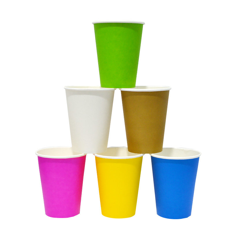 12oz400ml一次性彩色纸杯时尚耐高温果汁饮料杯奶茶杯咖啡杯纸杯