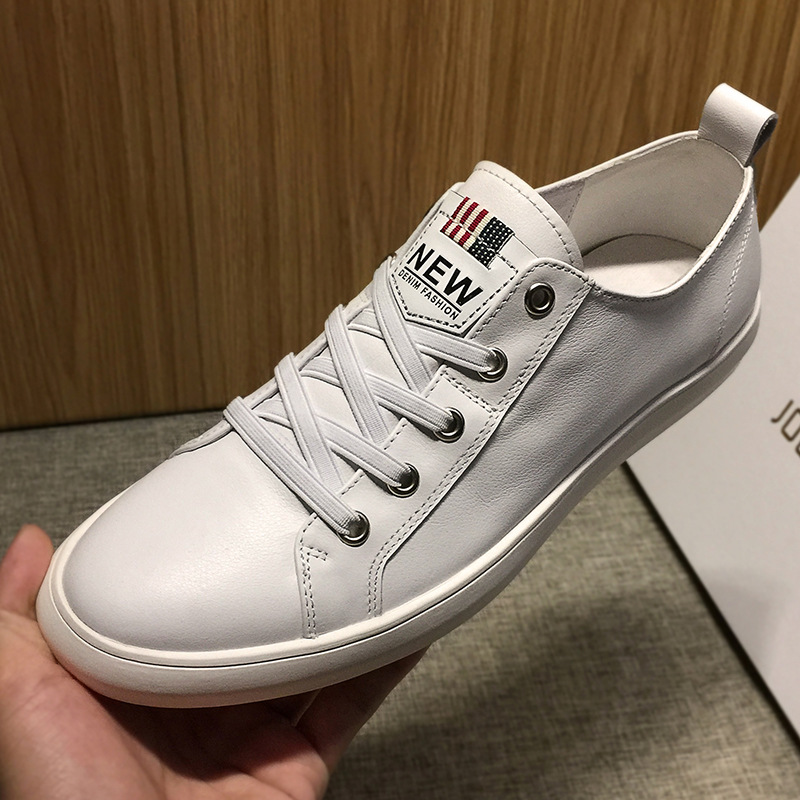 韩国专柜 欧洲站真皮小白鞋男百搭休闲鞋男士板鞋透气潮鞋