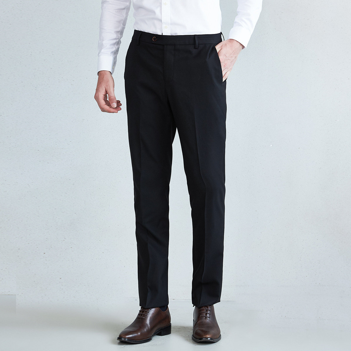 iwode埃沃定制男士西裤订做不粘毛修身秋季新款西裤