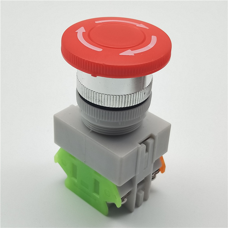 22mm蘑菇头带自锁紧急停止按钮开关lay3711zslay7按钮