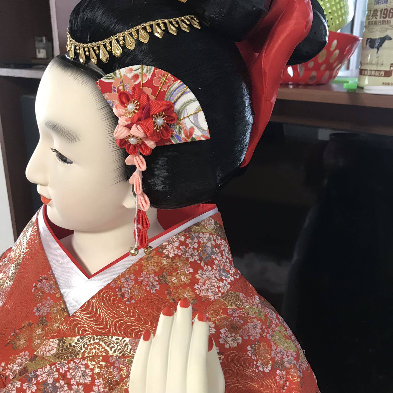 摆件160cm大型定制日本艺妓人偶真人高度日本料理绢人