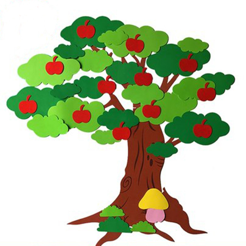 幼儿园环创材料教室班级文化布置墙面装饰森系海绵纸大树贴纸墙贴