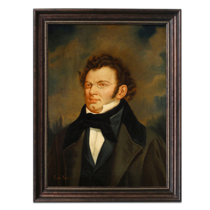 音乐装饰画音乐家舒伯特肖像画高清喷绘绘画定制油画现代装饰画