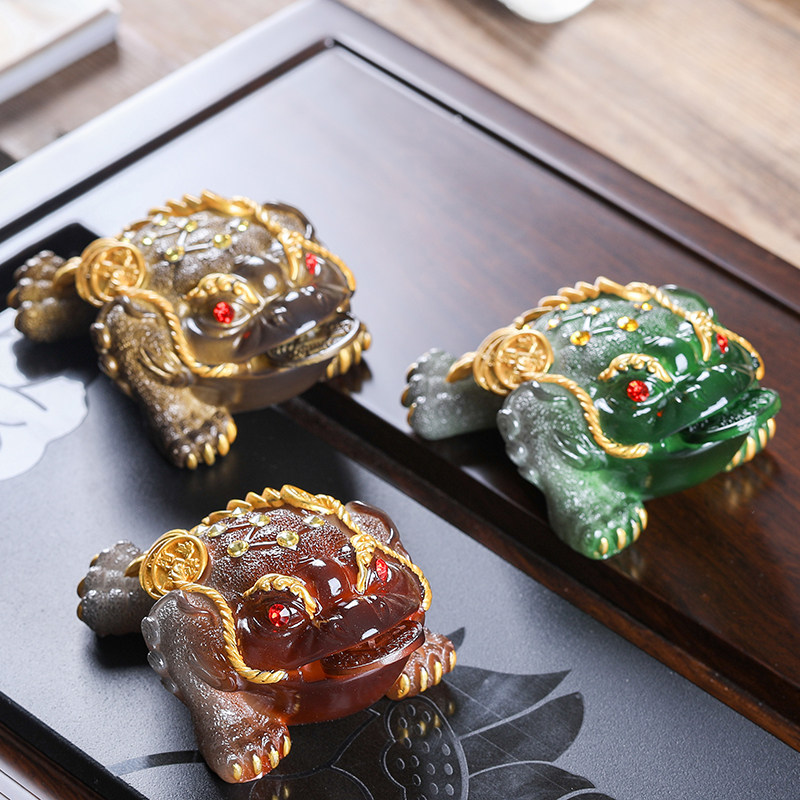 变色金蟾蟾蜍茶宠摆件精品可养招财进宝创意茶台茶宠摆件
