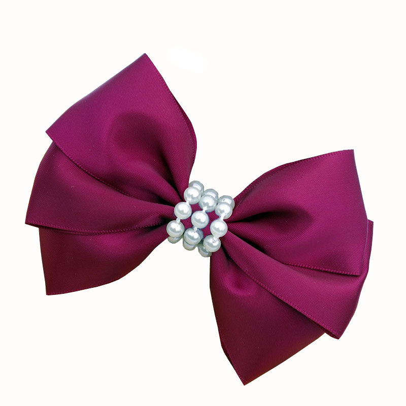 新款甜美可爱手工缎带珍珠蝴蝶结发夹 头饰 边夹