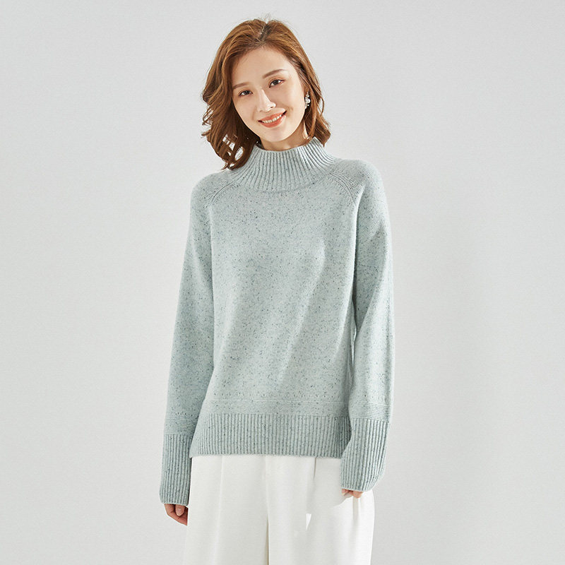春竹羊毛衫女半高领针织衫打底毛衣