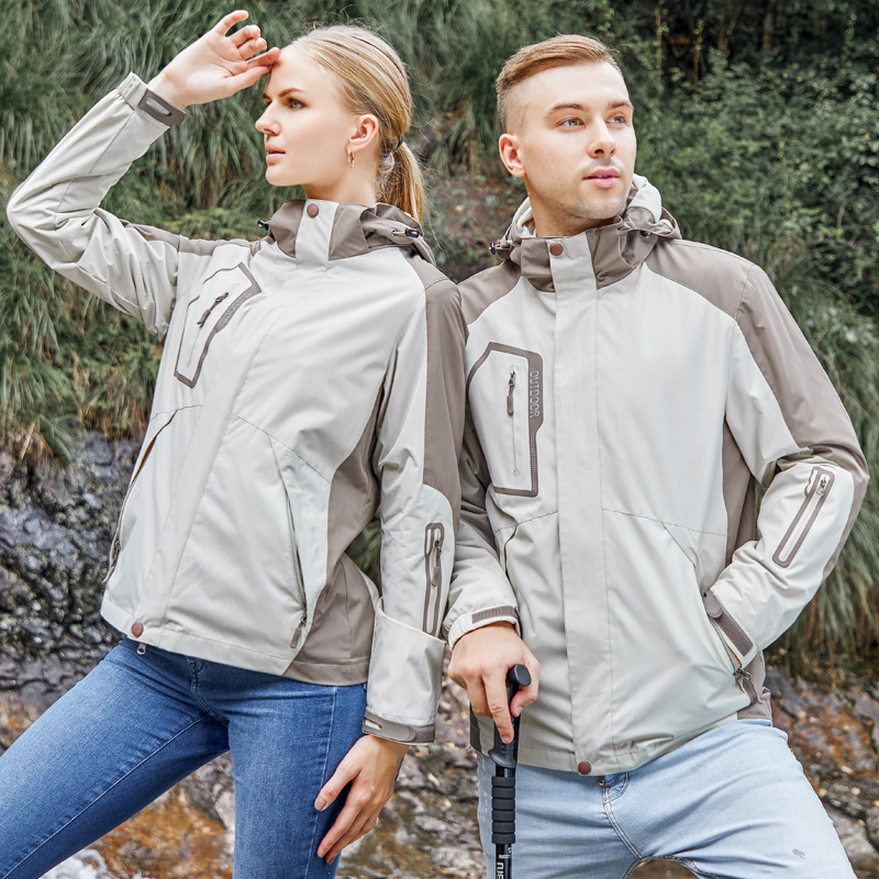 亚特防水冲锋衣男三合一可拆卸加绒加厚保暖进藏外套登山滑雪服女