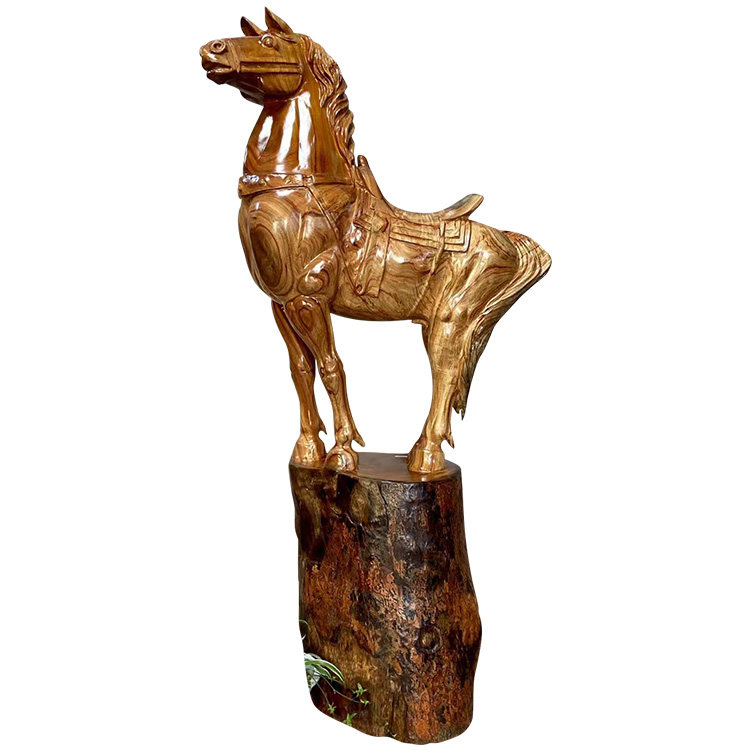 木雕摆件实木落地根雕马到成功工艺品客厅公司摆设其他
