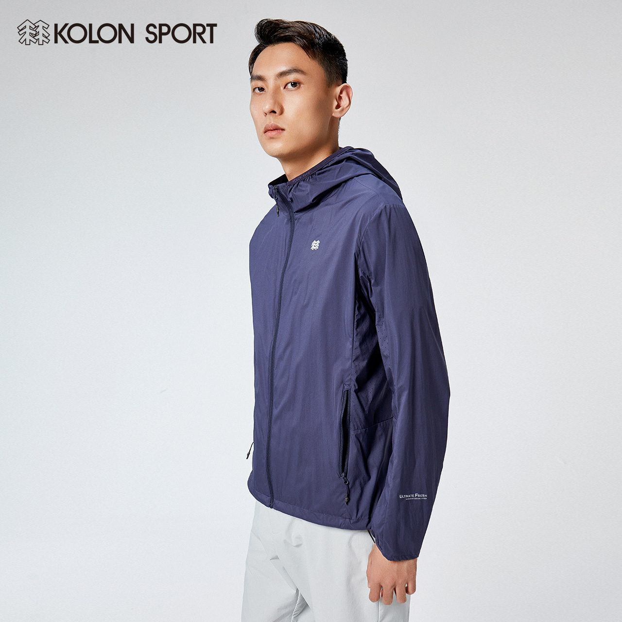 kolonsport可隆皮肤衣男子轻量防晒防风夹克快干亲肤皮肤风衣外套