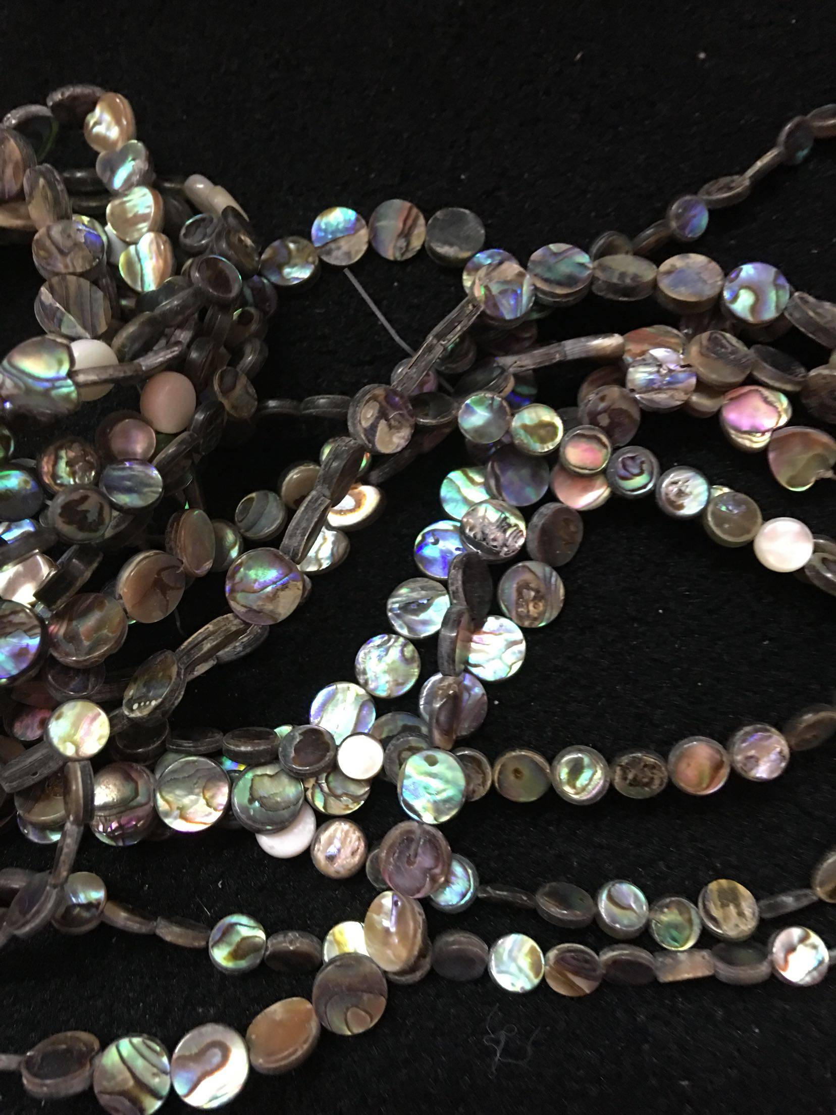 天然鲍鱼贝壳珠散6mm条珠60颗一条耳钉耳环其他diy饰品配件