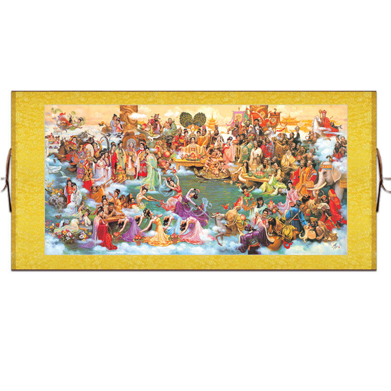 瑶池会仙横幅群仙横批装饰画神仙挂画卷轴定制国画