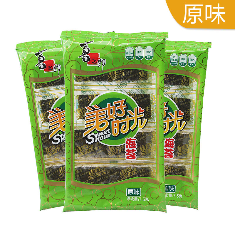 喜之郎海苔美好时光 袋装7.5g/包 辣味/番茄味儿童即食紫菜零食