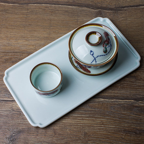 景德镇陶瓷茶盘仿宋壶承茶台茶托托盘影青釉壶功夫茶盘