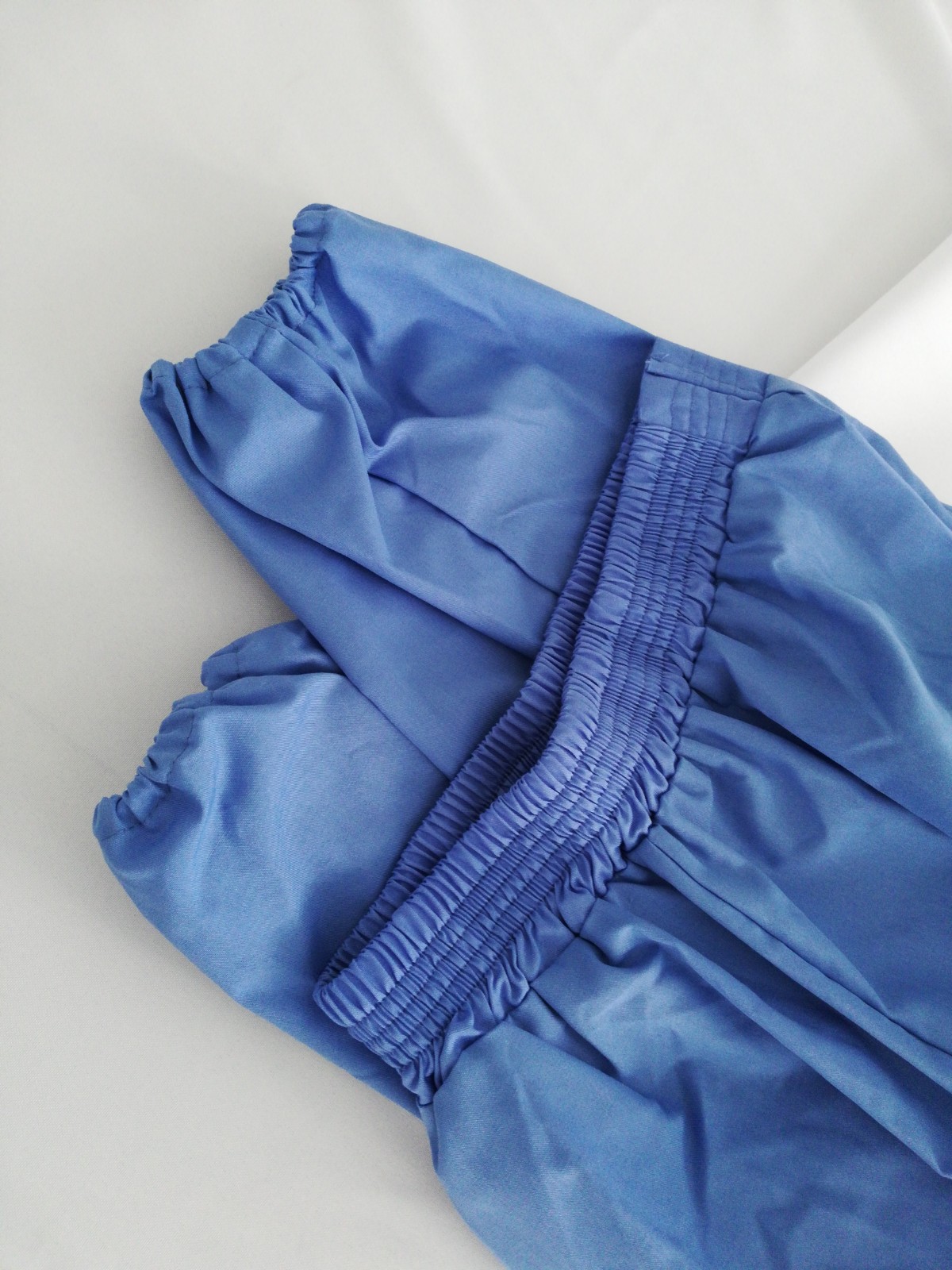 食品卫生裤子制药工作服下衣白色车间工人劳保裤工作裤宽松蓝色男