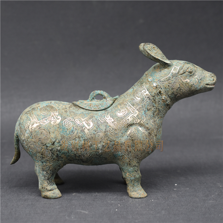 青铜器仿古摆件金银铜器兔尊动物造型古玩收藏摆件