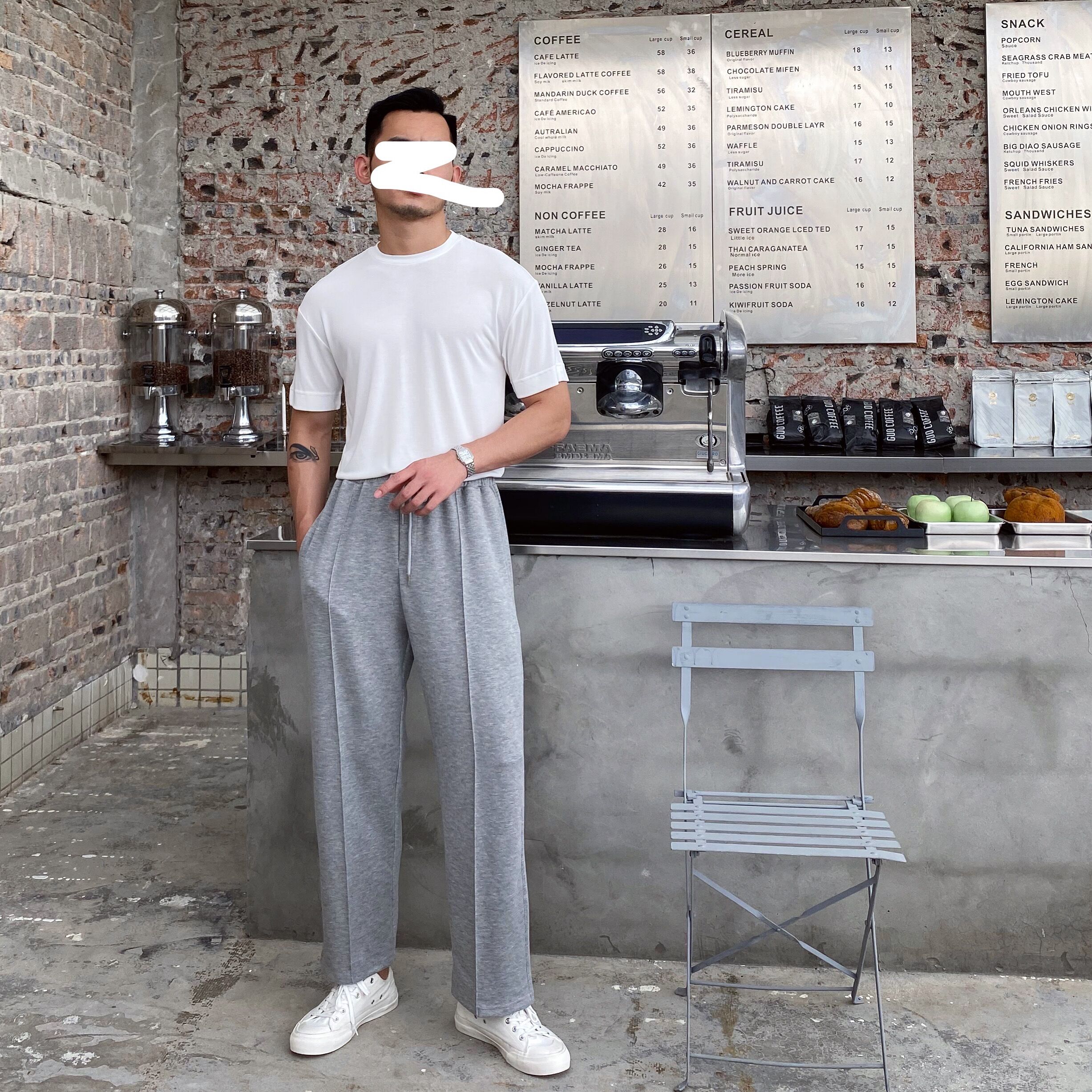 鹿三先生夏季透气冰凉坠感休闲宽松直筒裤阔腿运动裤百搭男士裤子