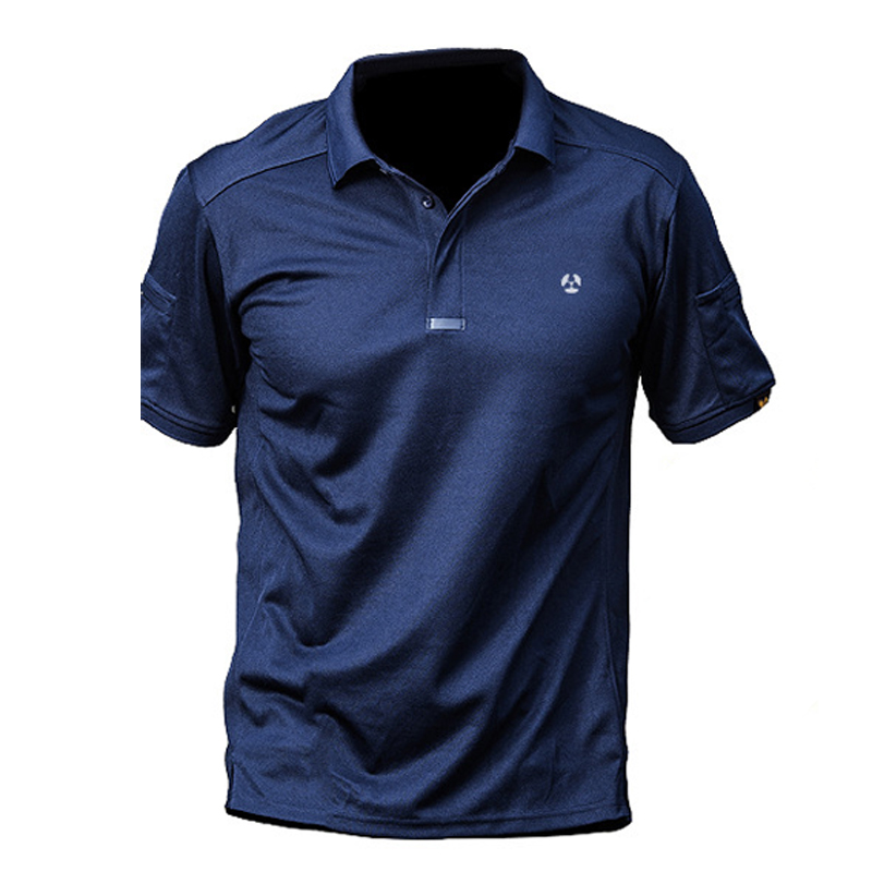 执政官翻领短袖功能POLO衫 户外夏季通勤男士排汗速干衣战术T恤