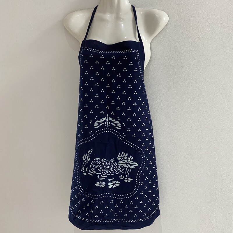围裙乌镇特产特色手工蜡染蓝印印花布半身围兜围裙