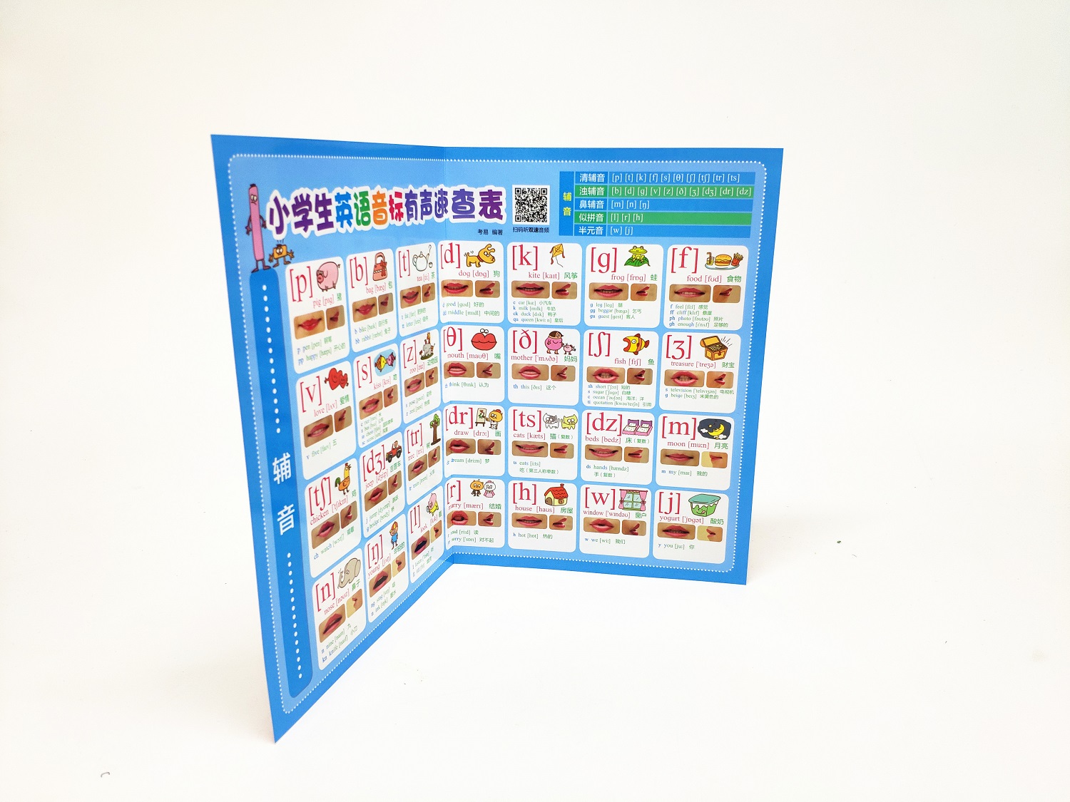 小学生英语音标有声速查表 科学分级轻松入门 专业外教双速录音 精美