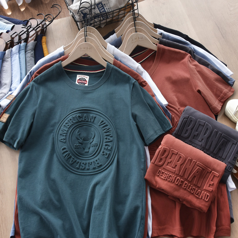 腔调潮牌 夏季创意3D立体印花纯棉T恤男短袖日系休闲情侣半袖打底